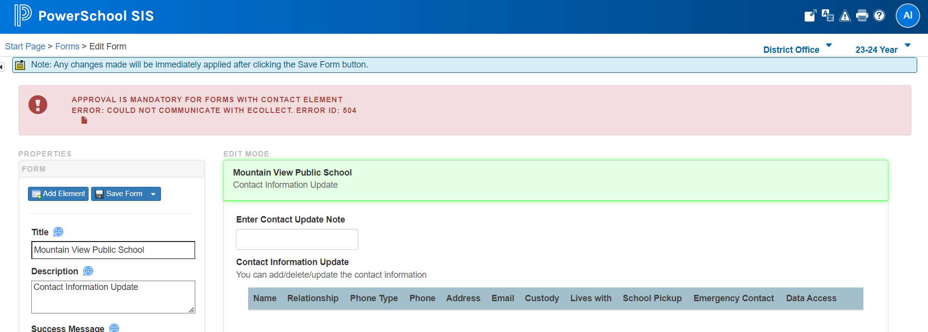 Mandatory Approval Error in Form Header
