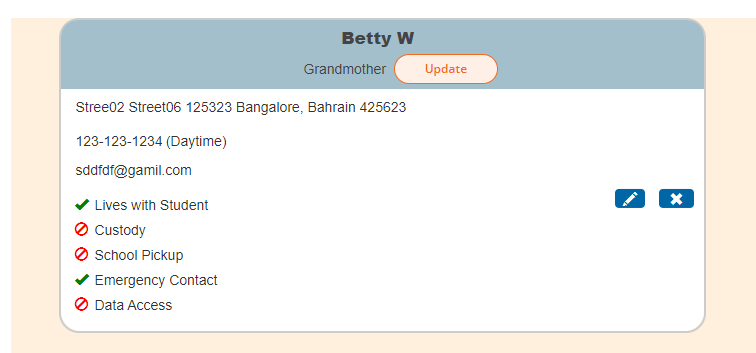 Contact Card Status - Update