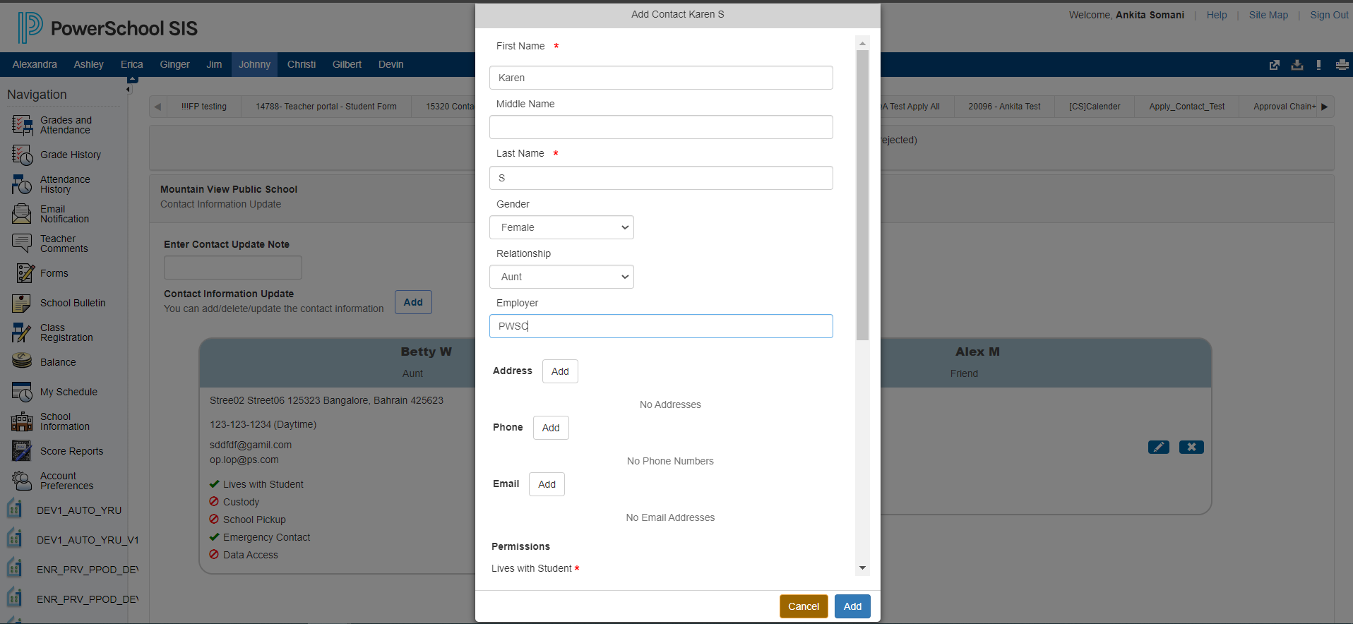 Edit Contact from Contact Card