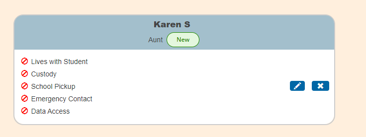 Contact Card Status - New