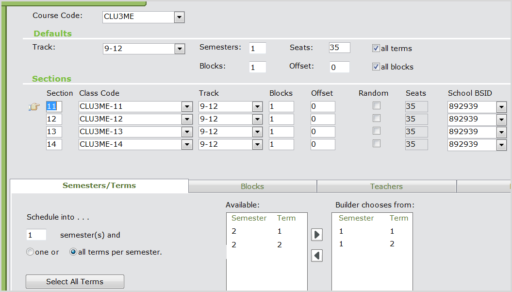 Credit Recovery and Allow Early Completion Courses