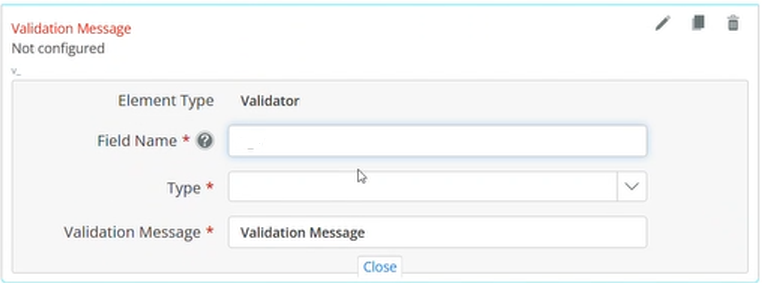 Form Validation Message