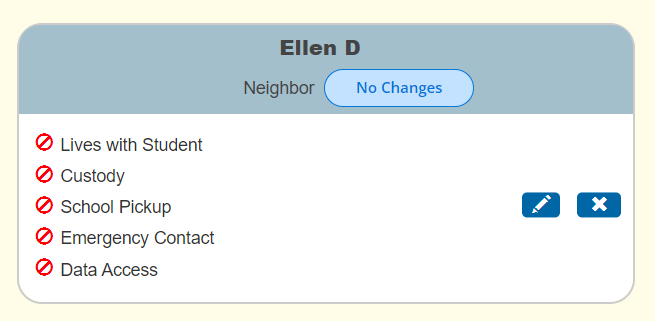 Contact Card Status - No Changes