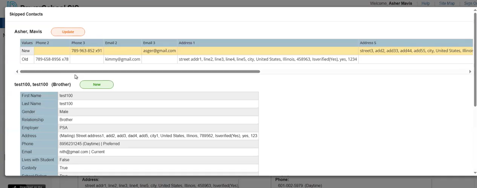 Skipped Contacts Modal